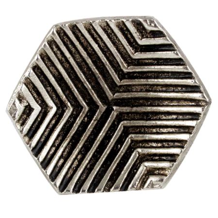 Hexagon Antique Silver Aluminium Cabinet Knob